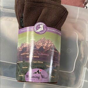 Wyoming Wear Brown Fleece Crew Socks Size Large